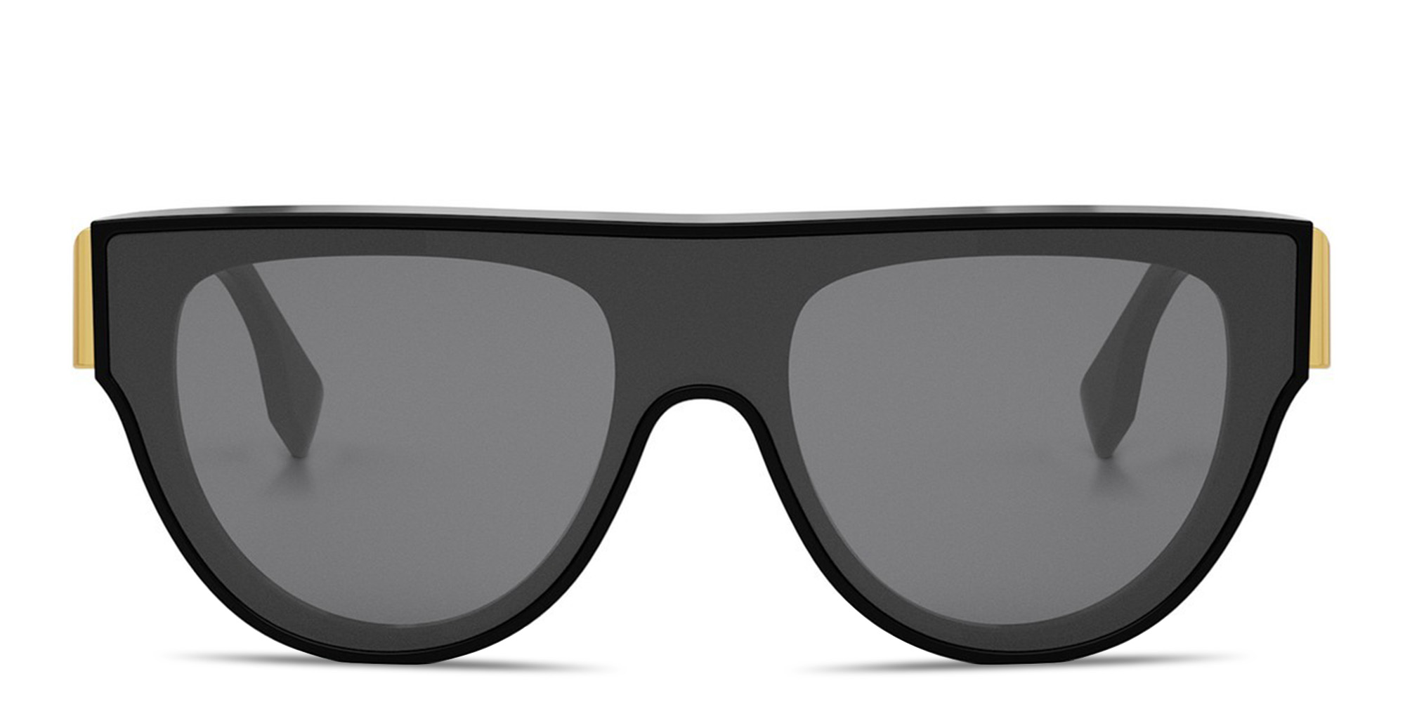 Shop FENDI Fendi First Acetate Black Irregular Sunglasses in Black online.
