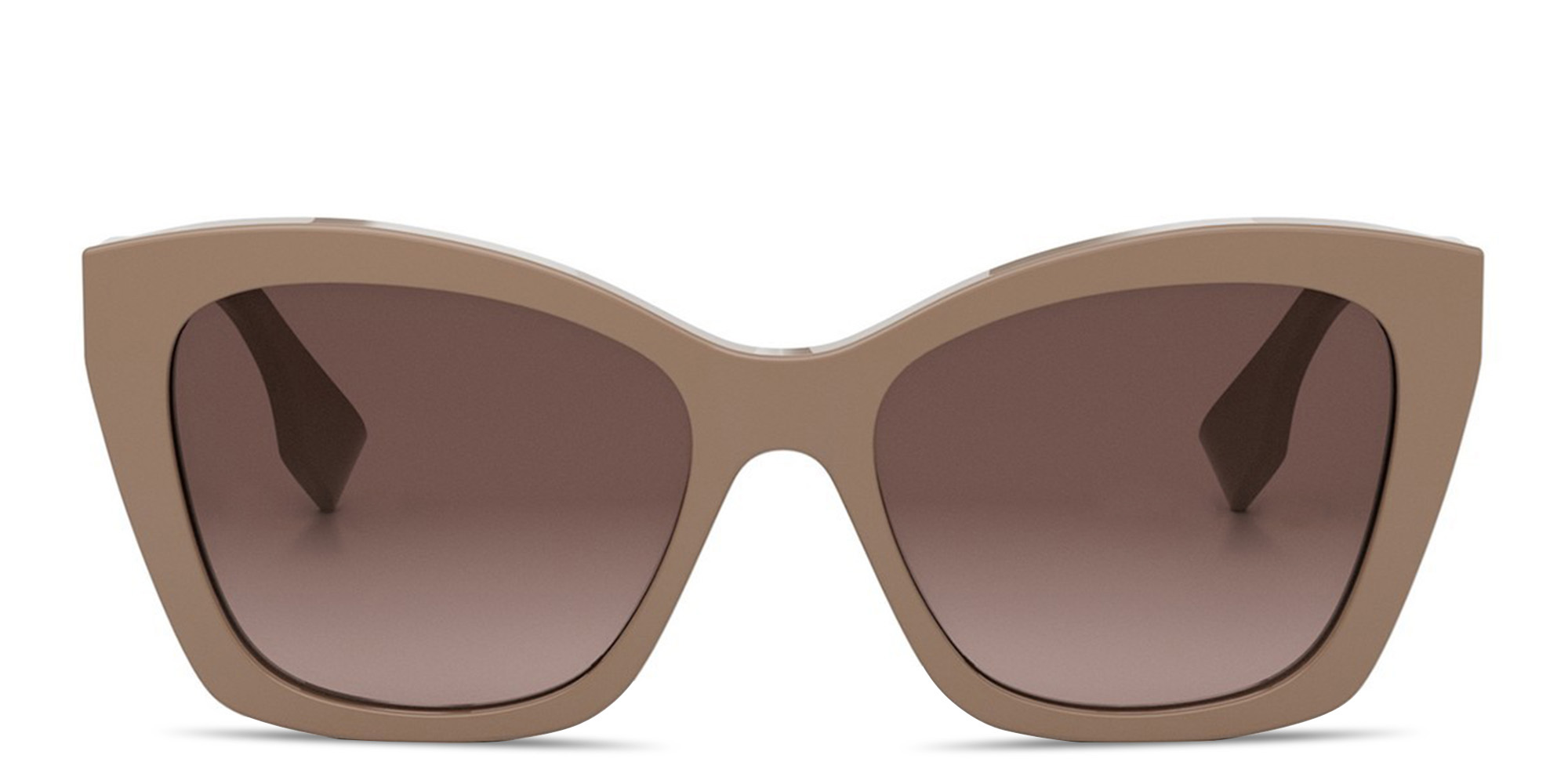 Shop FENDI Lettering Brown Square Sunglasses in Taupe online.