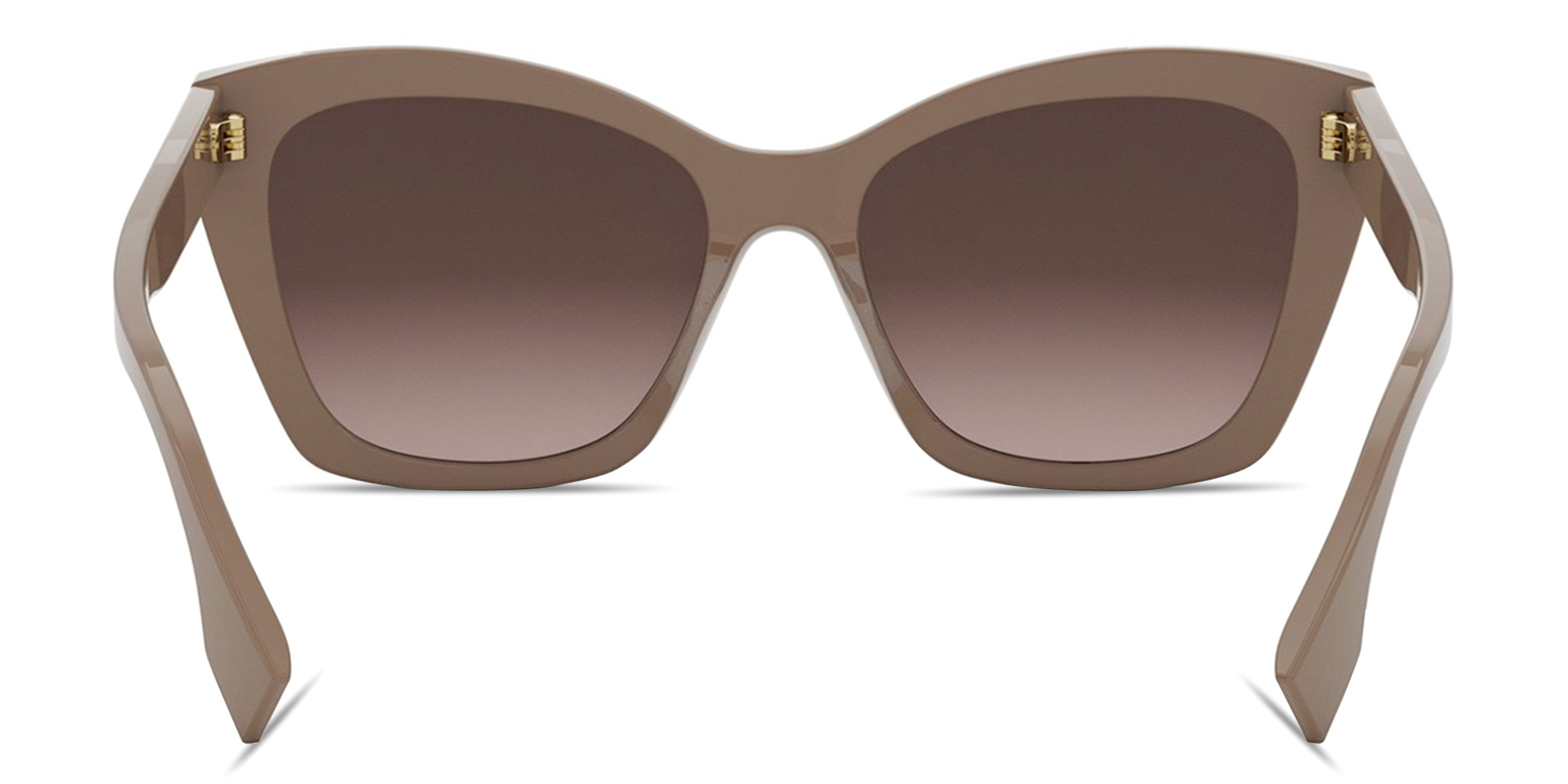 Shop FENDI Lettering Brown Square Sunglasses in Taupe online.
