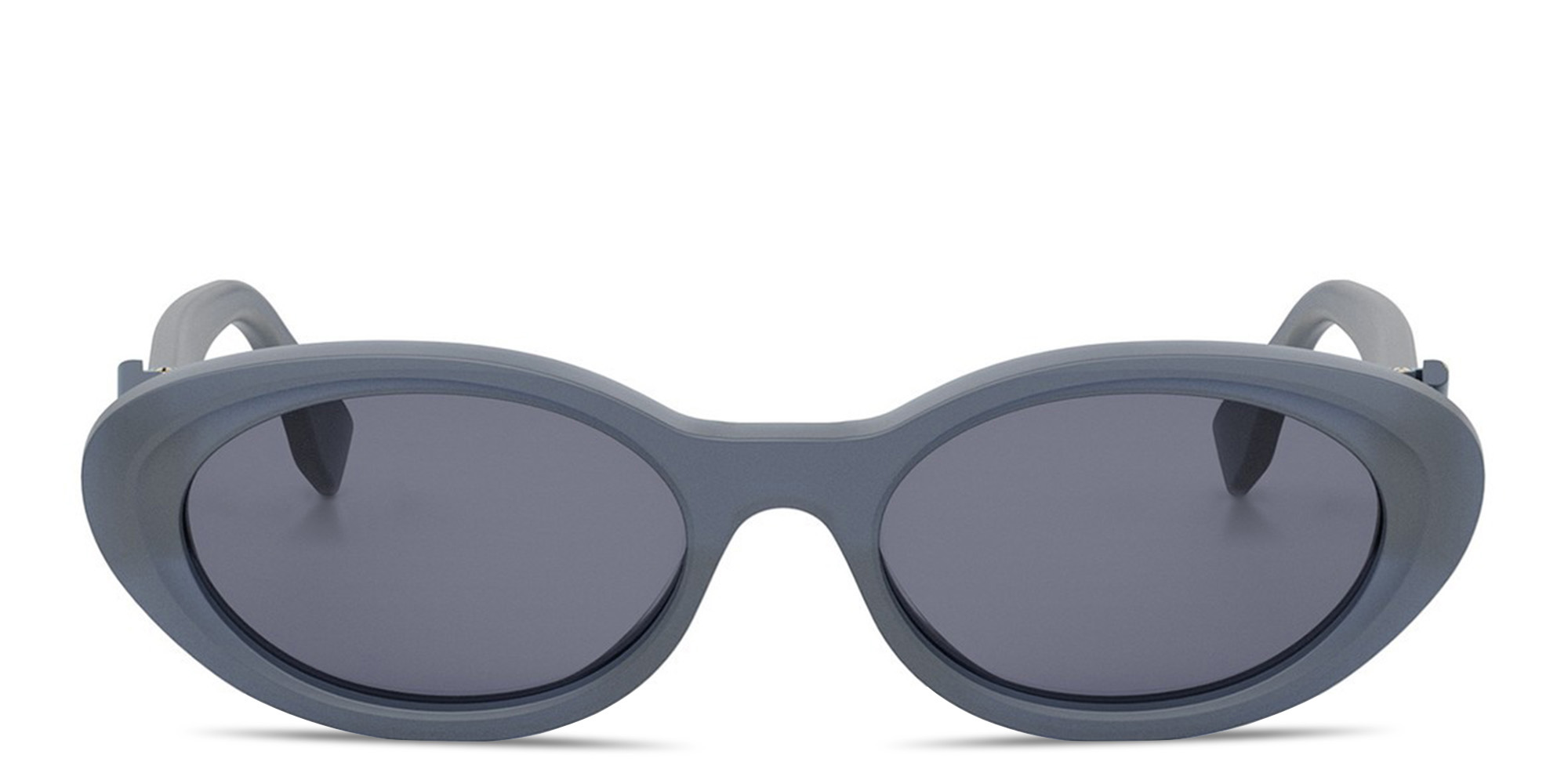 Shop FENDI FF Diamonds Blue Oval Sunglasses in Blue online.