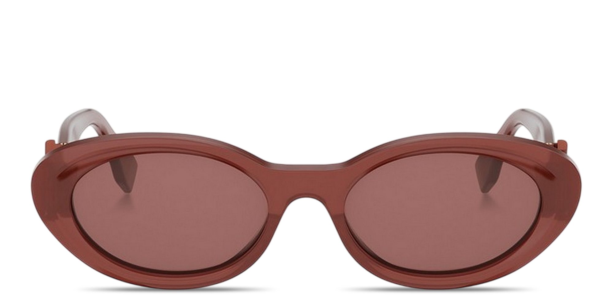 Shop FENDI FF Diamonds Oval Sunglasses in Opaline Rust online.