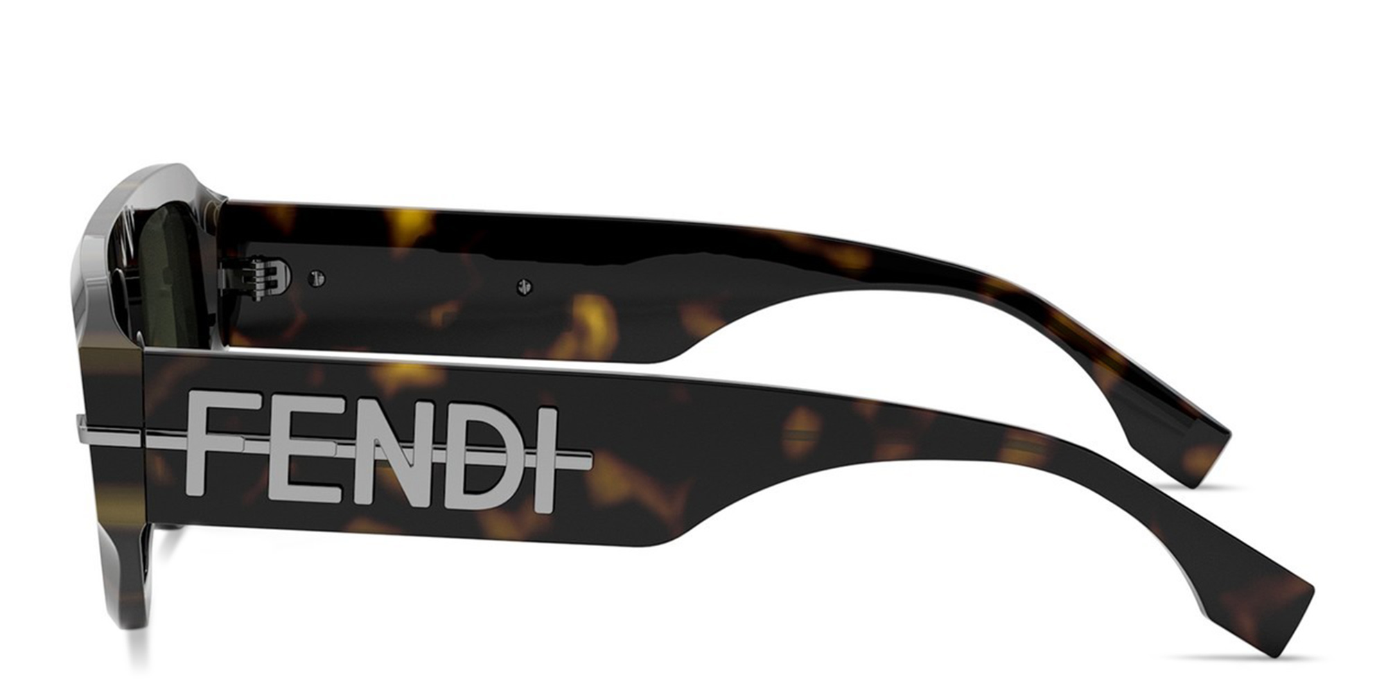 Shop FENDI Fendigraphy Havana Irregular Sunglasses in Dark Havana online.
