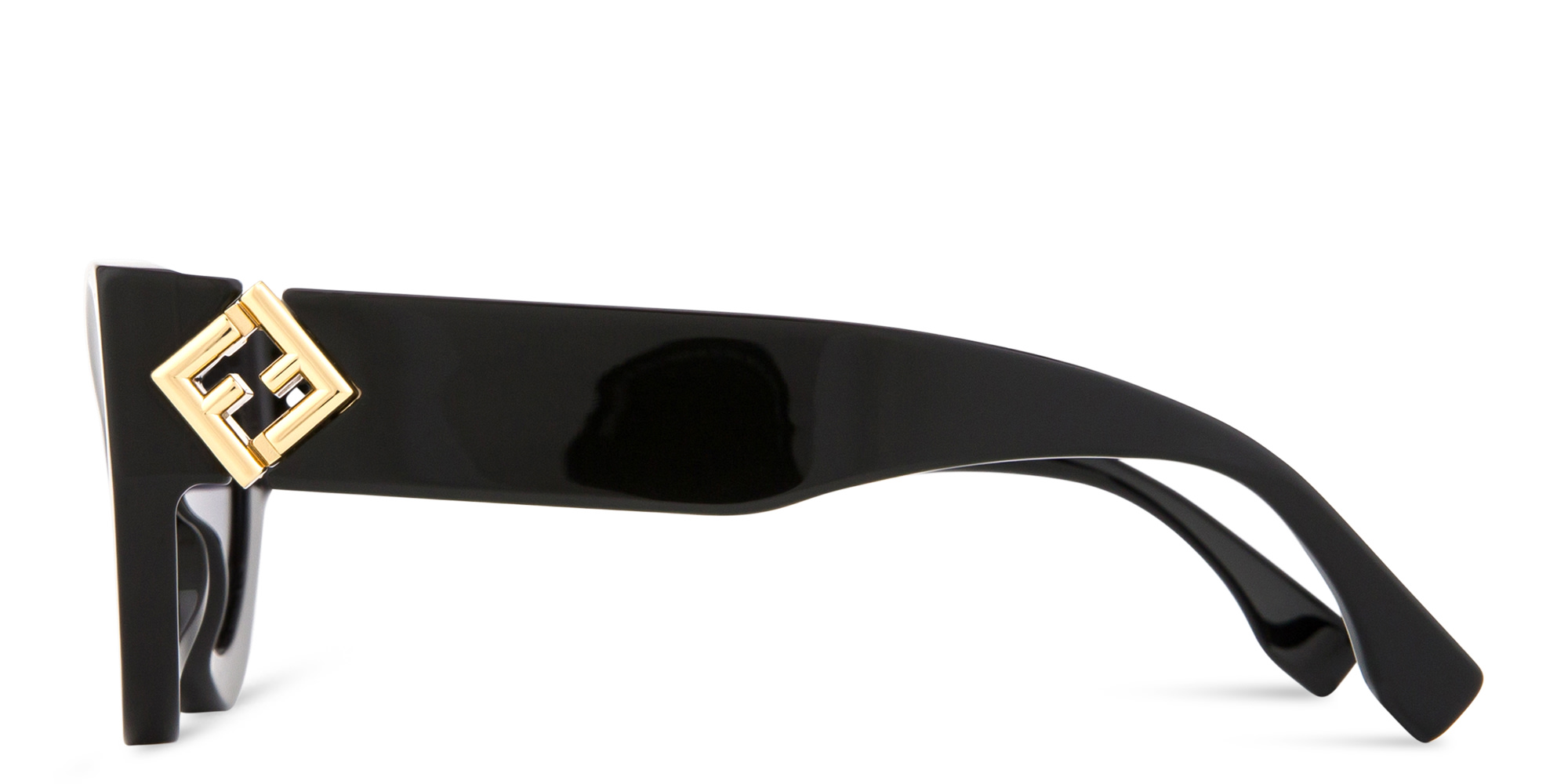 Shop FENDI FF Diamonds Black Cat-Eye Sunglasses in Black online.