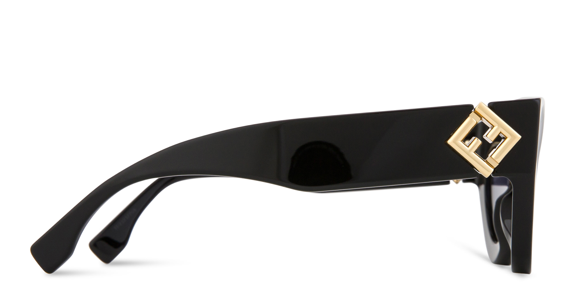 Shop FENDI FF Diamonds Black Cat-Eye Sunglasses in Black online.