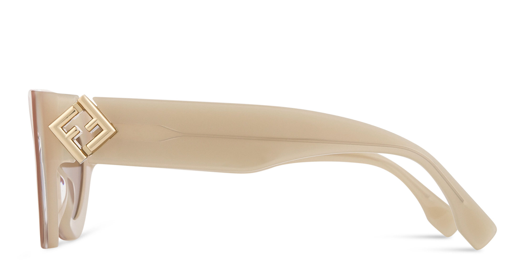 FENDI FF Diamonds Brown Cat-Eye Sunglasses in Beige – Product Photo 3