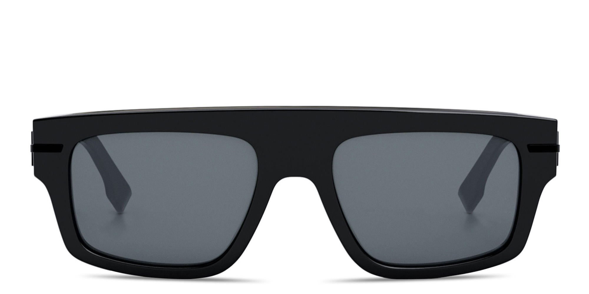 Shop FENDI Fendigraphy Brown Rectangular Sunglasses in Black online.