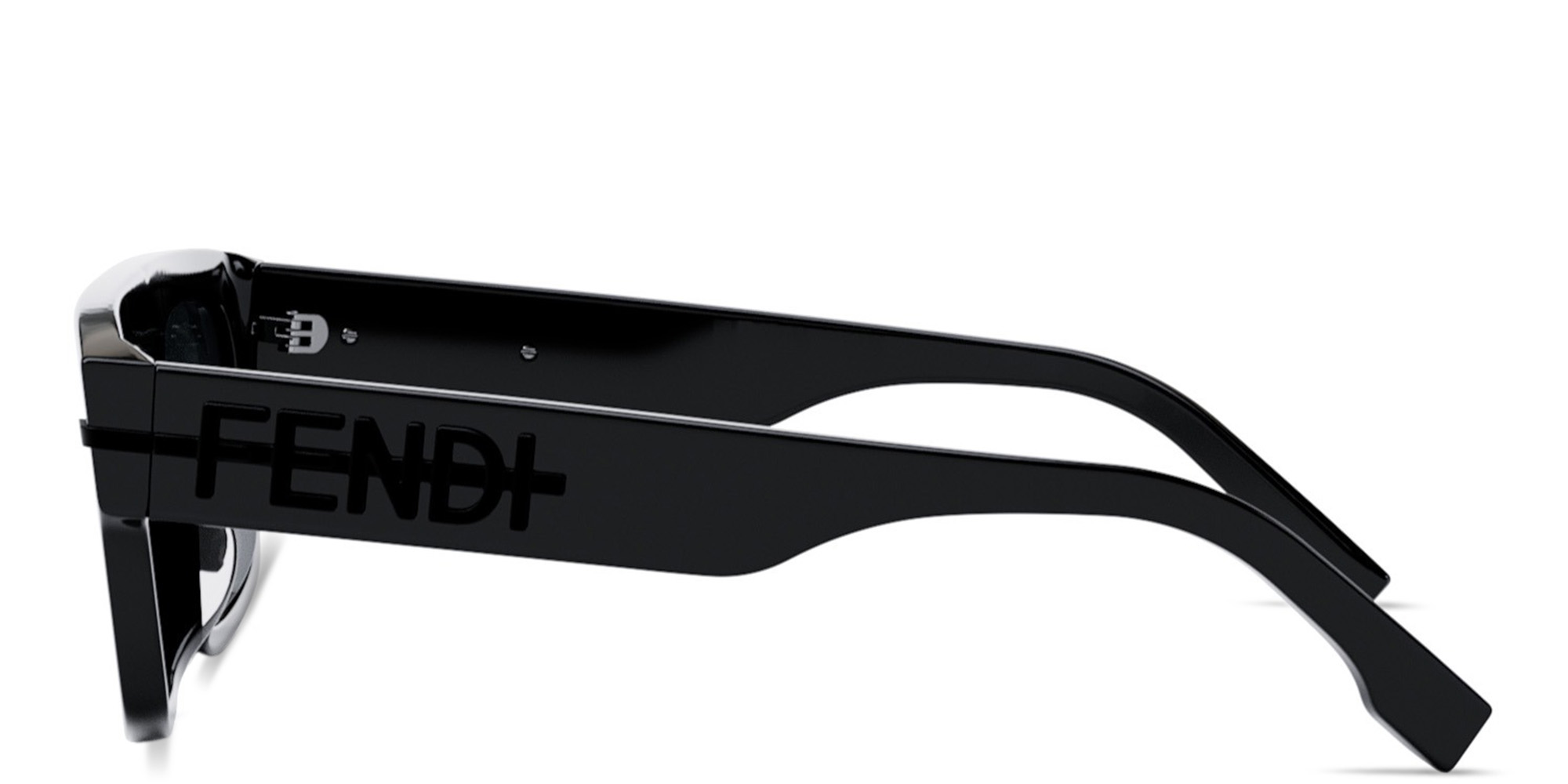 Shop FENDI Fendigraphy Brown Rectangular Sunglasses in Black online.