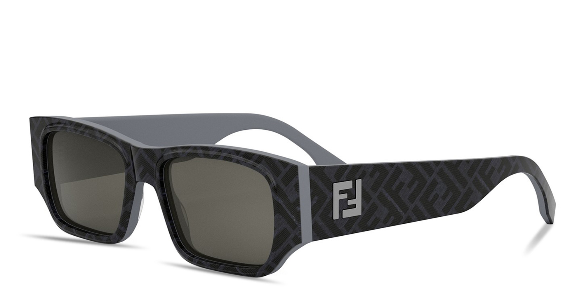FENDI FF Squared Grey Rectangular Sunglasses in Grey – Product Photo 2