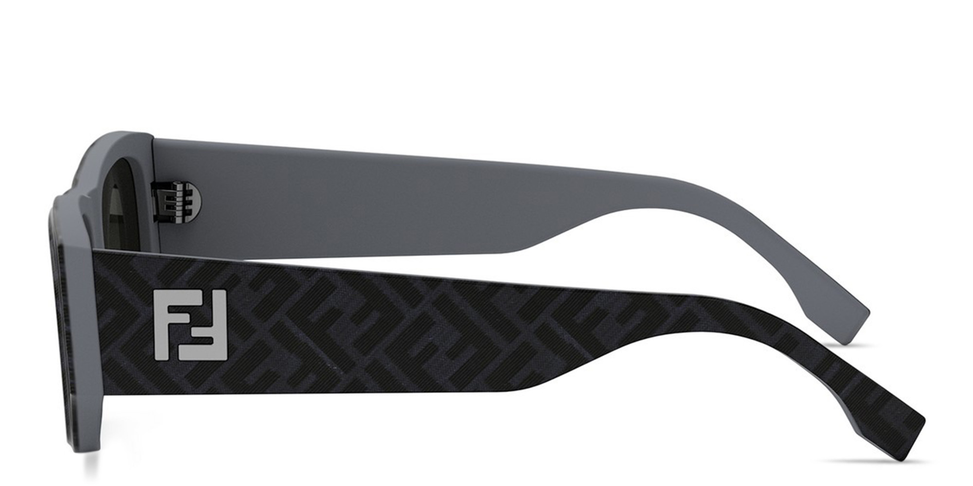 Buy FENDI FF Squared Grey Rectangular Sunglasses Online