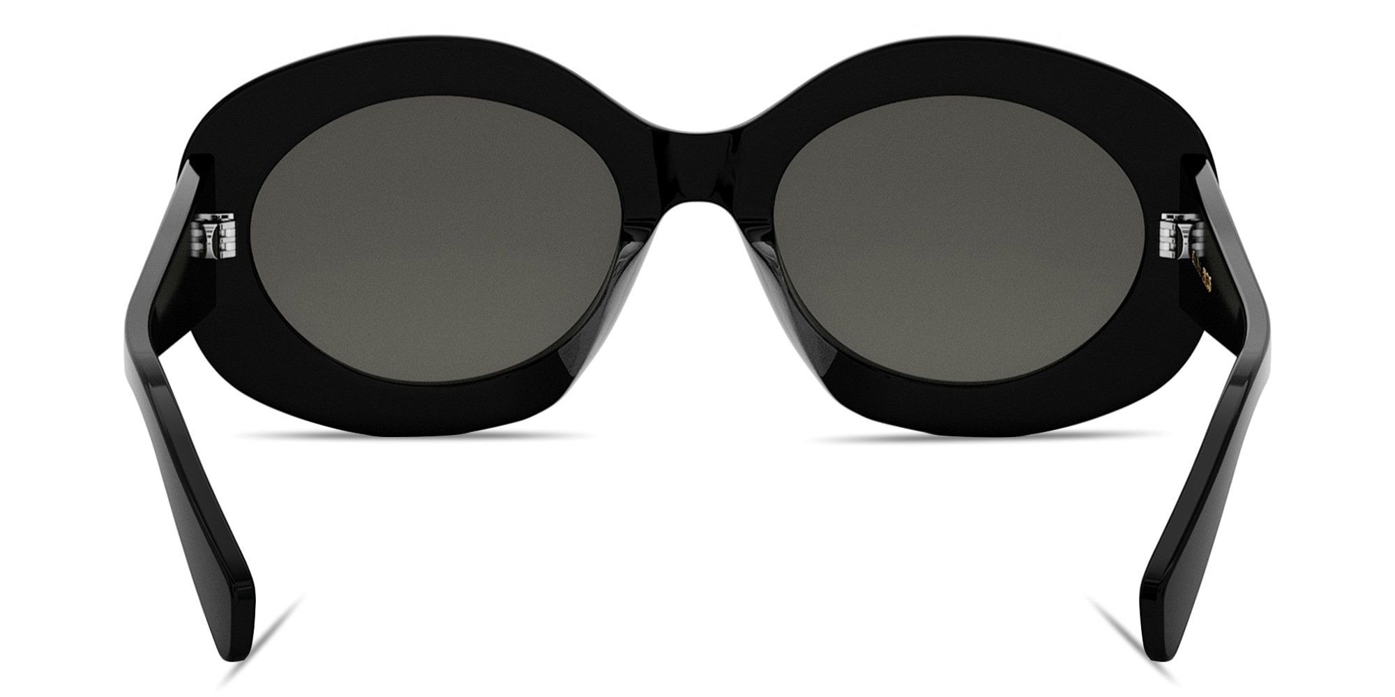 Shop CELINE Triomphe Black Round Sunglasses in Black online.