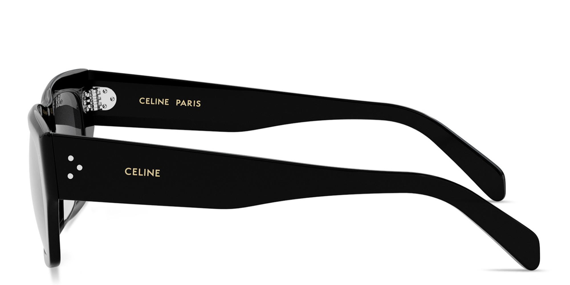 Shop CELINE CELINE 3 Dots HD Black Irregular Sunglasses in Black online.