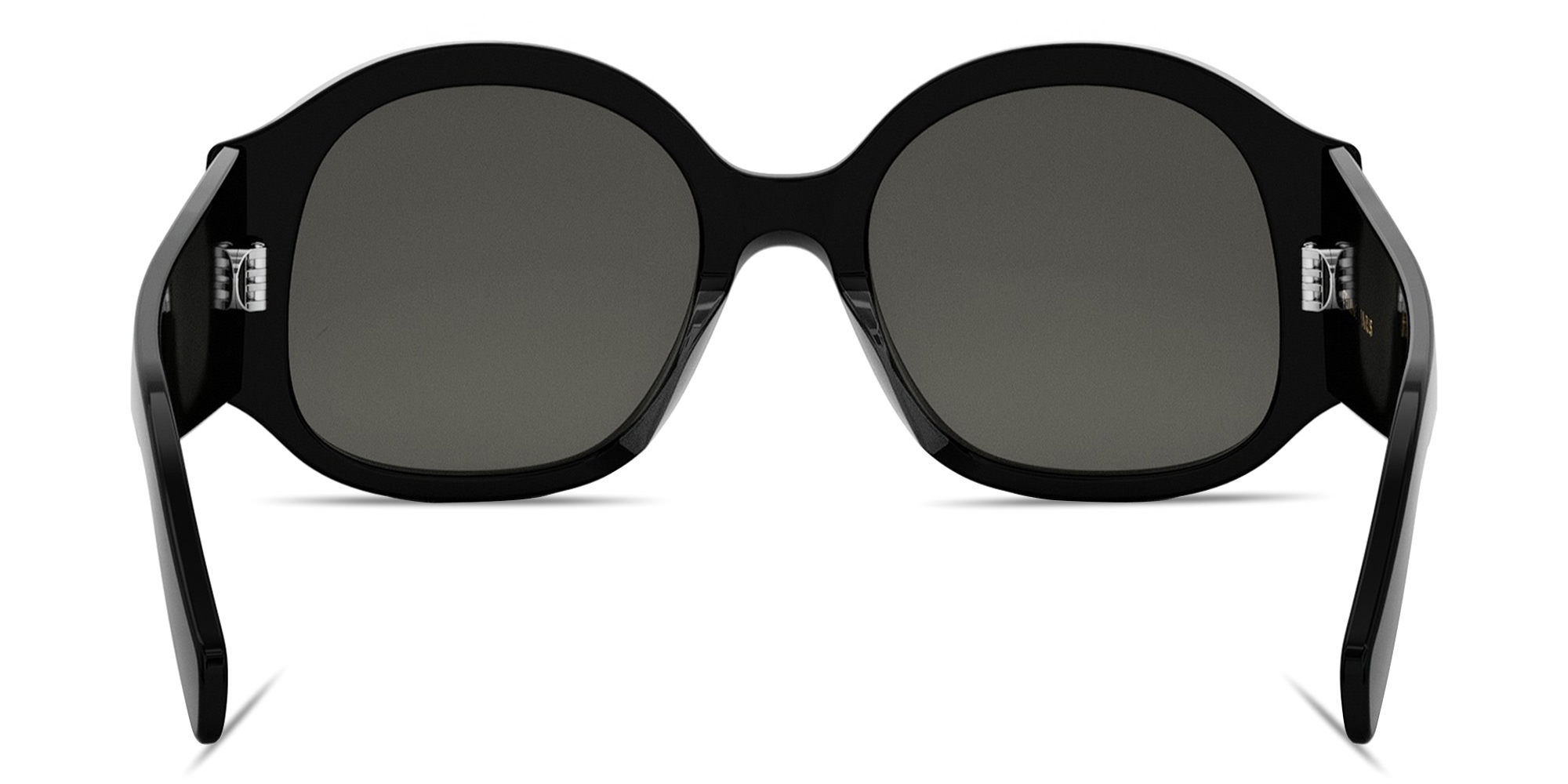 Shop CELINE Maxi Triomphe Black Round Sunglasses in Black online.