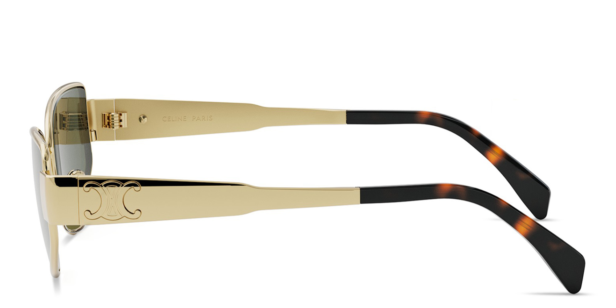 Shop CELINE Triomphe Gold Cat-Eye Sunglasses in Gold online.