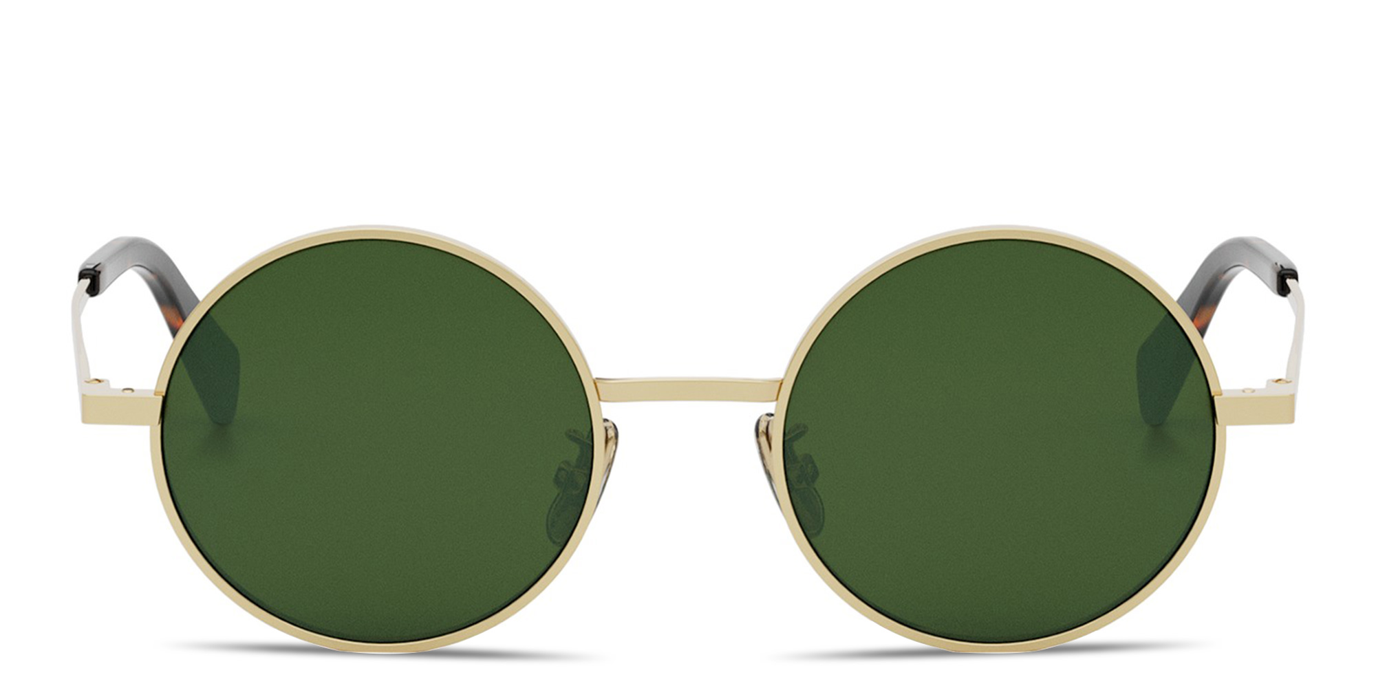 Shop CELINE Metal Gold Round Sunglasses in Gold online.
