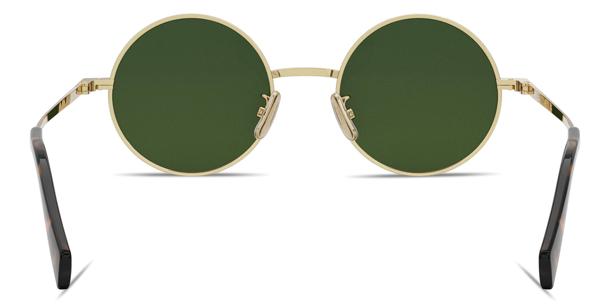 Shop CELINE Metal Gold Round Sunglasses in Gold online.
