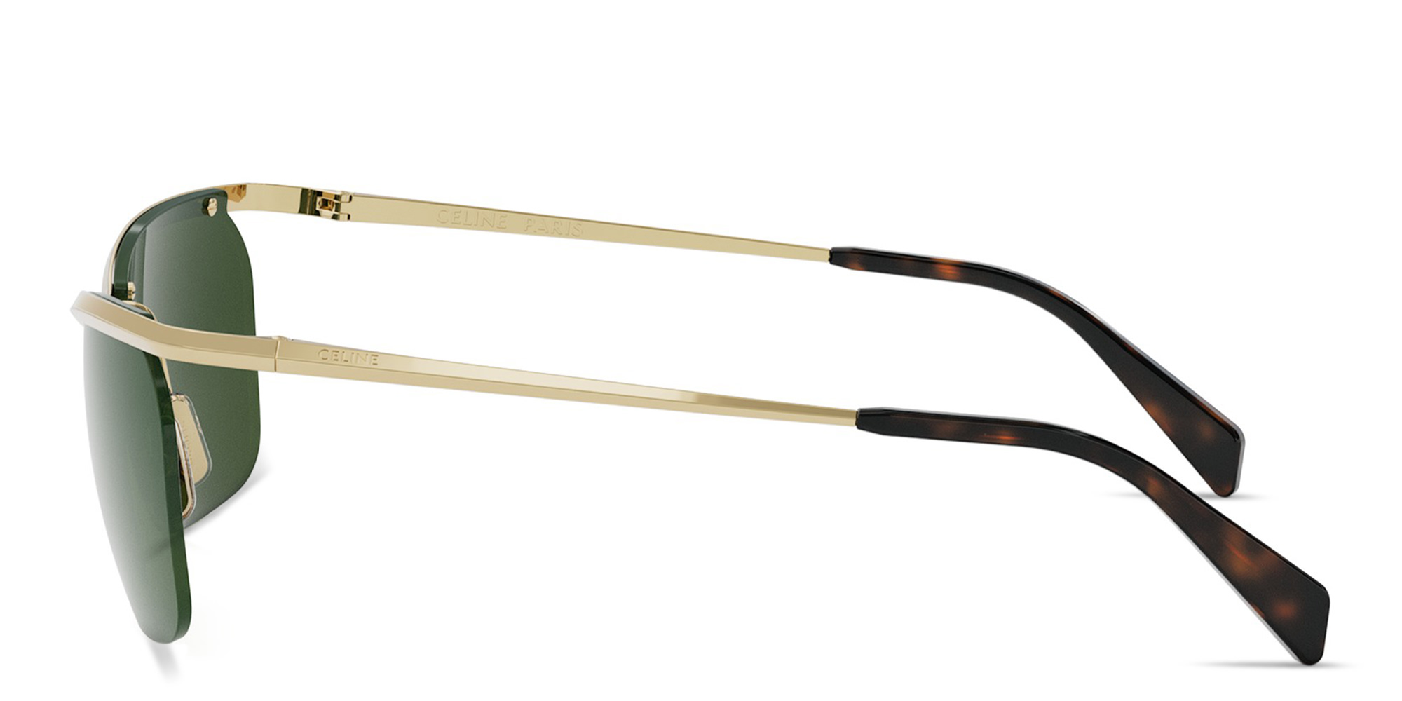 Shop CELINE Metal Gold Irregular Sunglasses in Gold online.