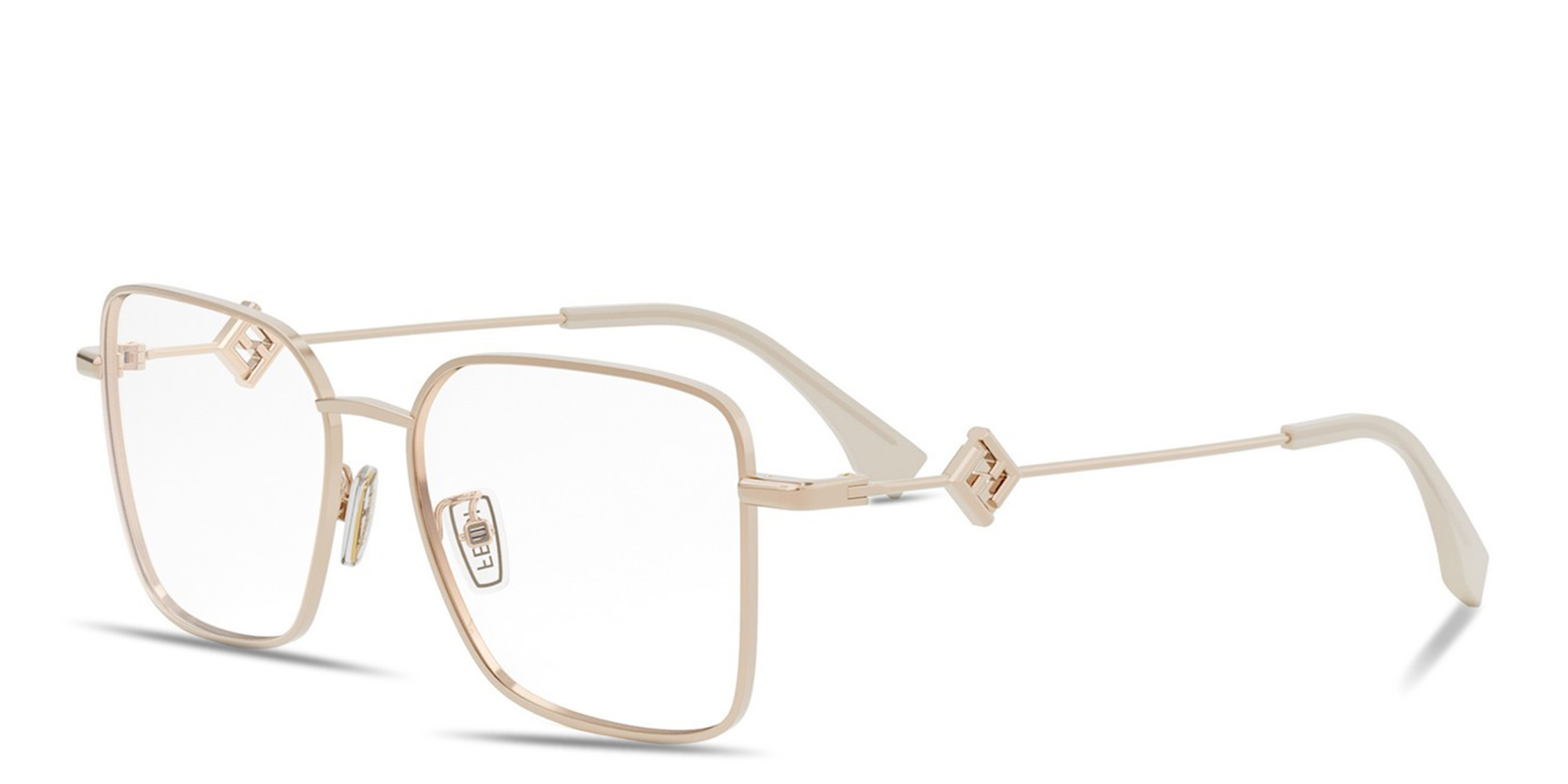 FENDI FF Diamonds Rose Square Eyeglasses in Rose Gold – Product Photo 2
