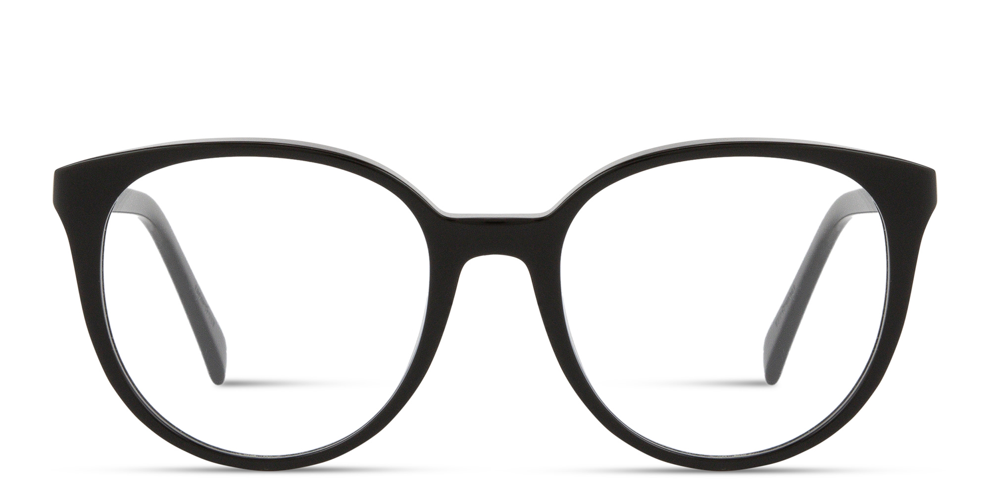 Shop CELINE CELINE Thin Round Eyeglasses in Shiny Black online.