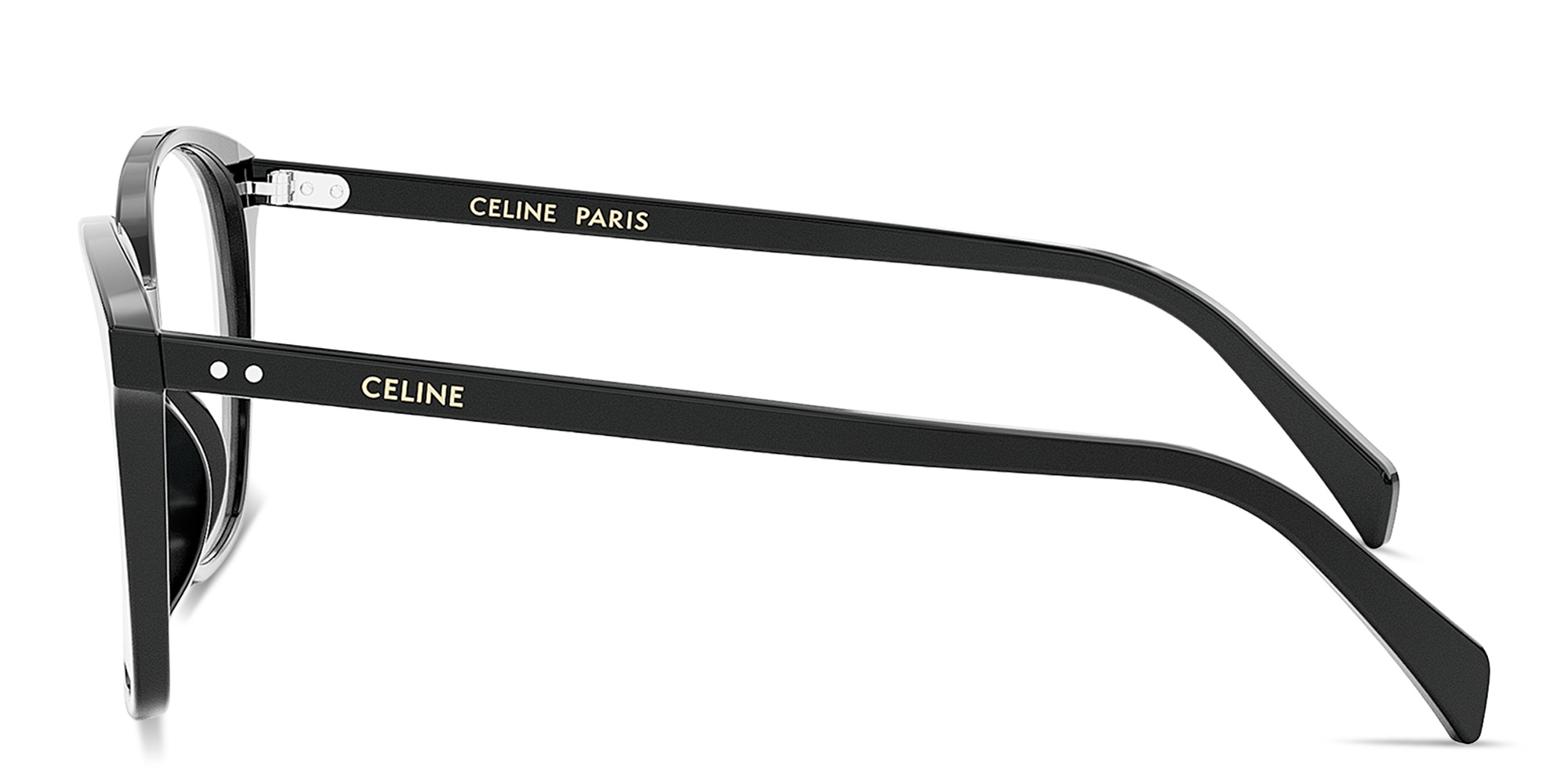 Shop CELINE CELINE Thin Geometric Eyeglasses in Black online.
