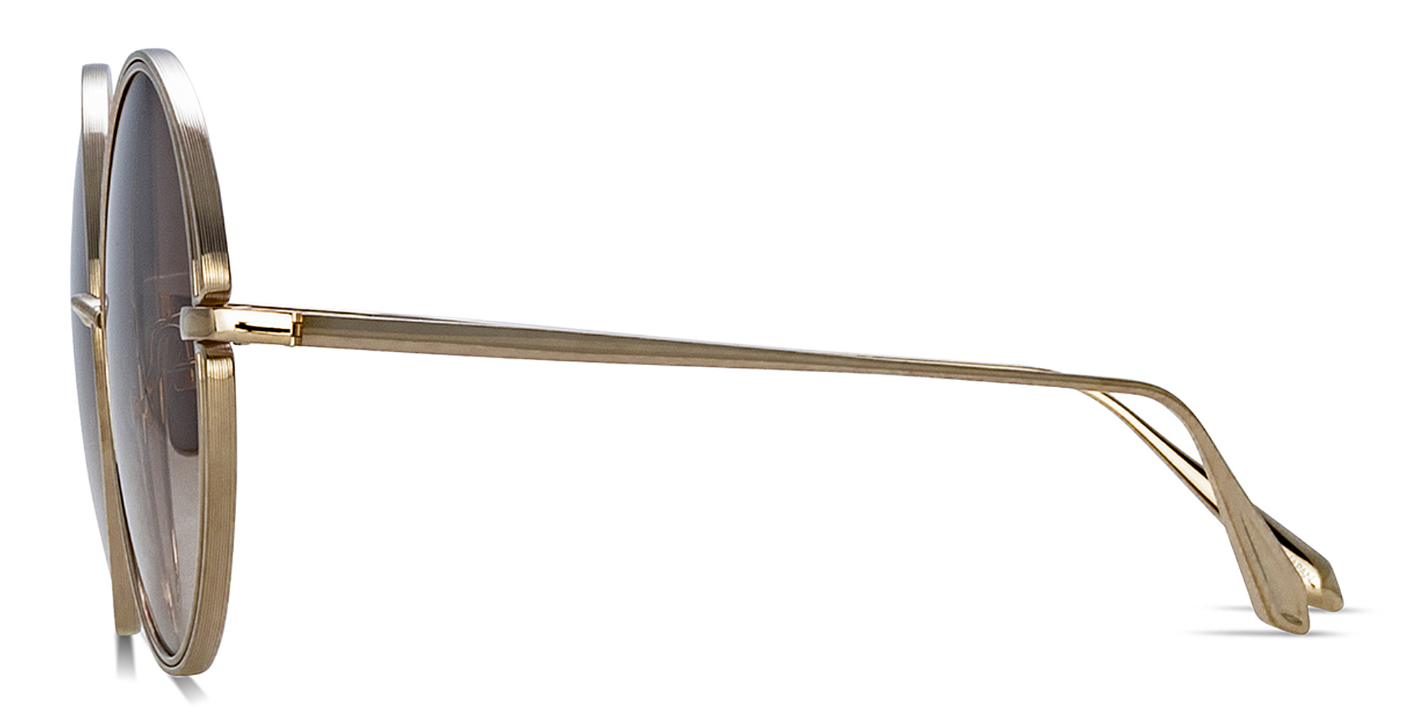 Shop LINDA FARROW Selene Round Sunglasses in Gold online.