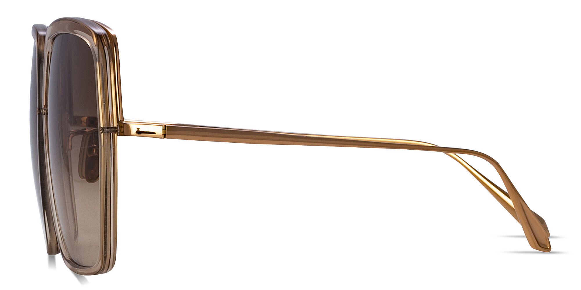 تسوق نظارات شمسية سيان بإطار مربّع كبير ليندا فارو بلون بني شفاف أونلاين.