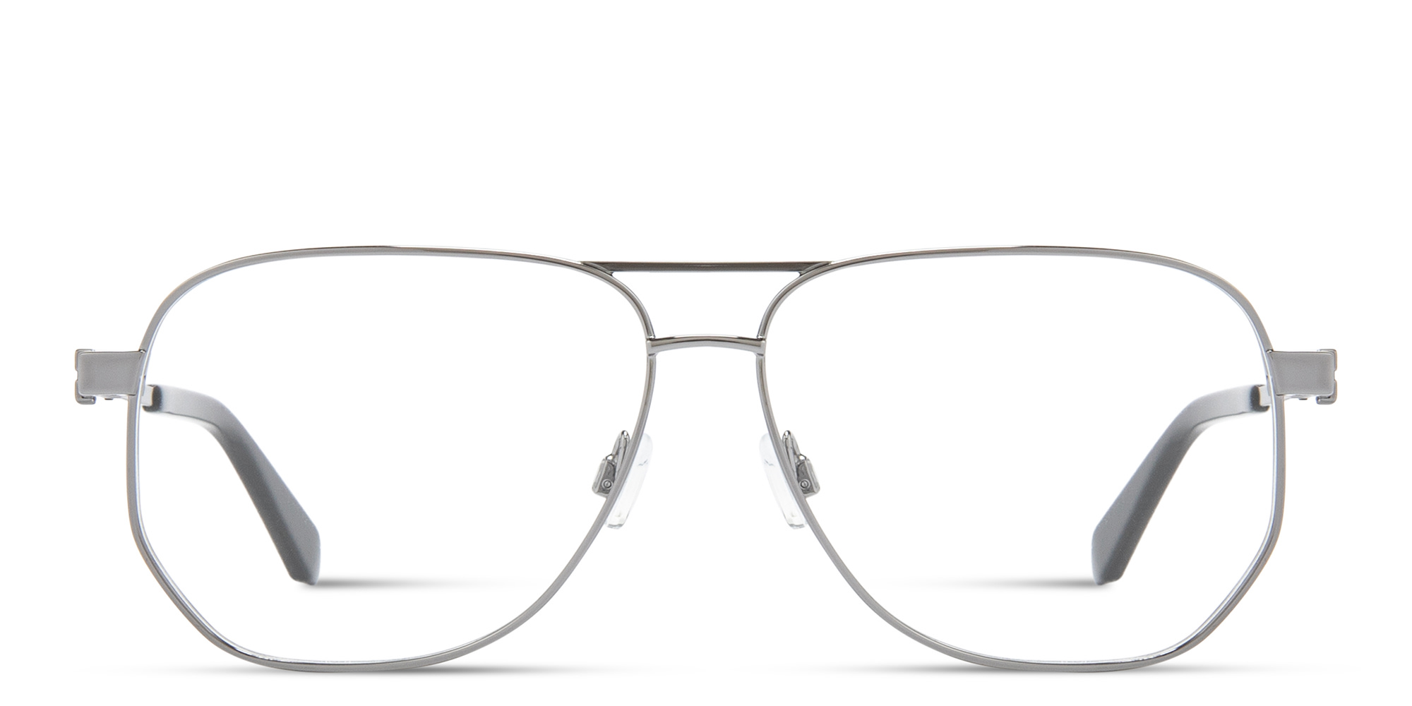 Shop OFF WHITE Arrows Logo Unisex Wide Aviator Eyeglasses in Gunmetal online.