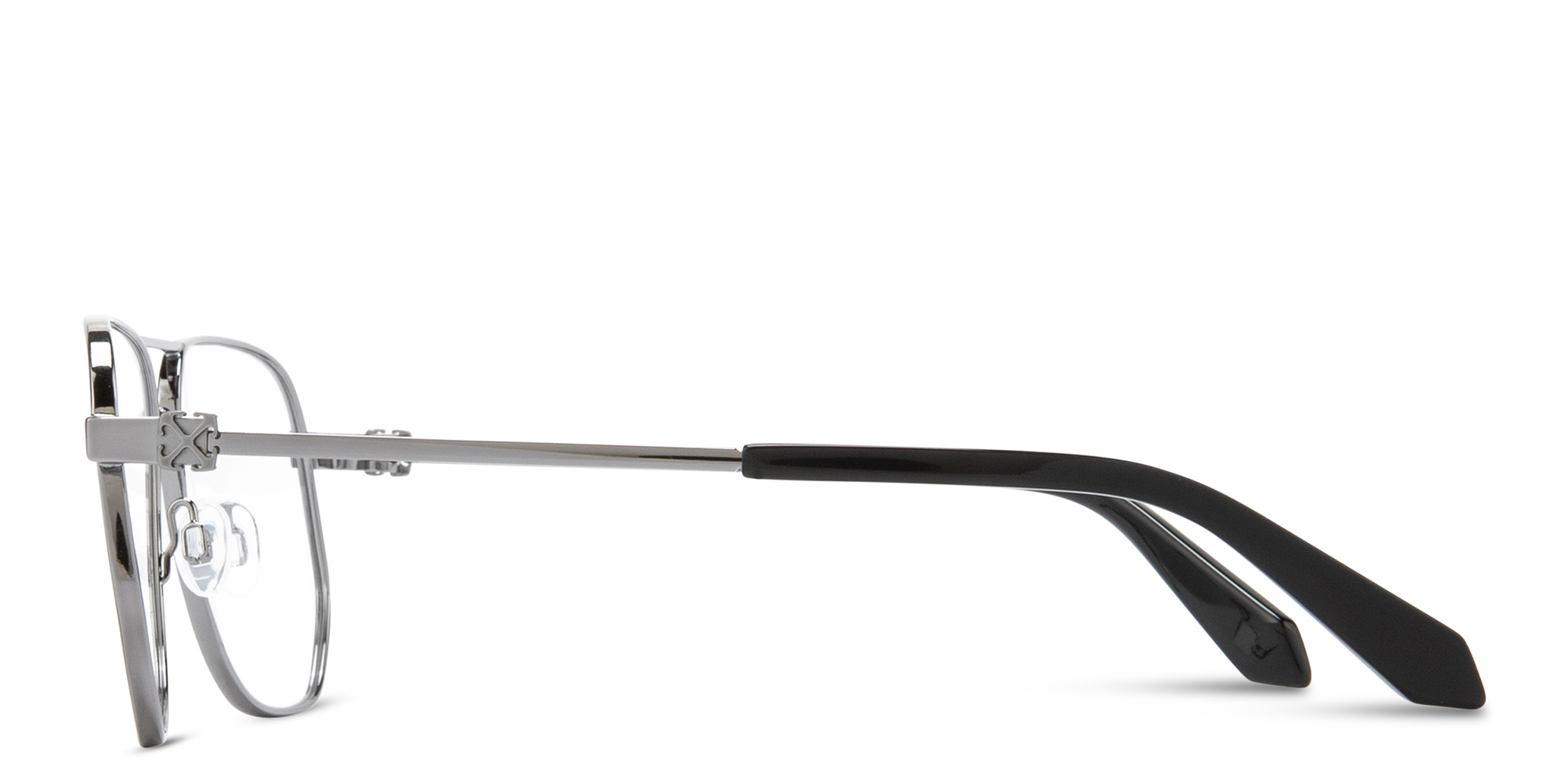 Shop OFF WHITE Arrows Logo Unisex Wide Aviator Eyeglasses in Gunmetal online.