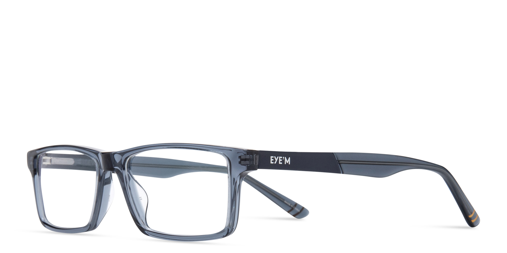 EYE'M Kids Rectangle Eyeglasses in Transparent Blue – Product Photo 2