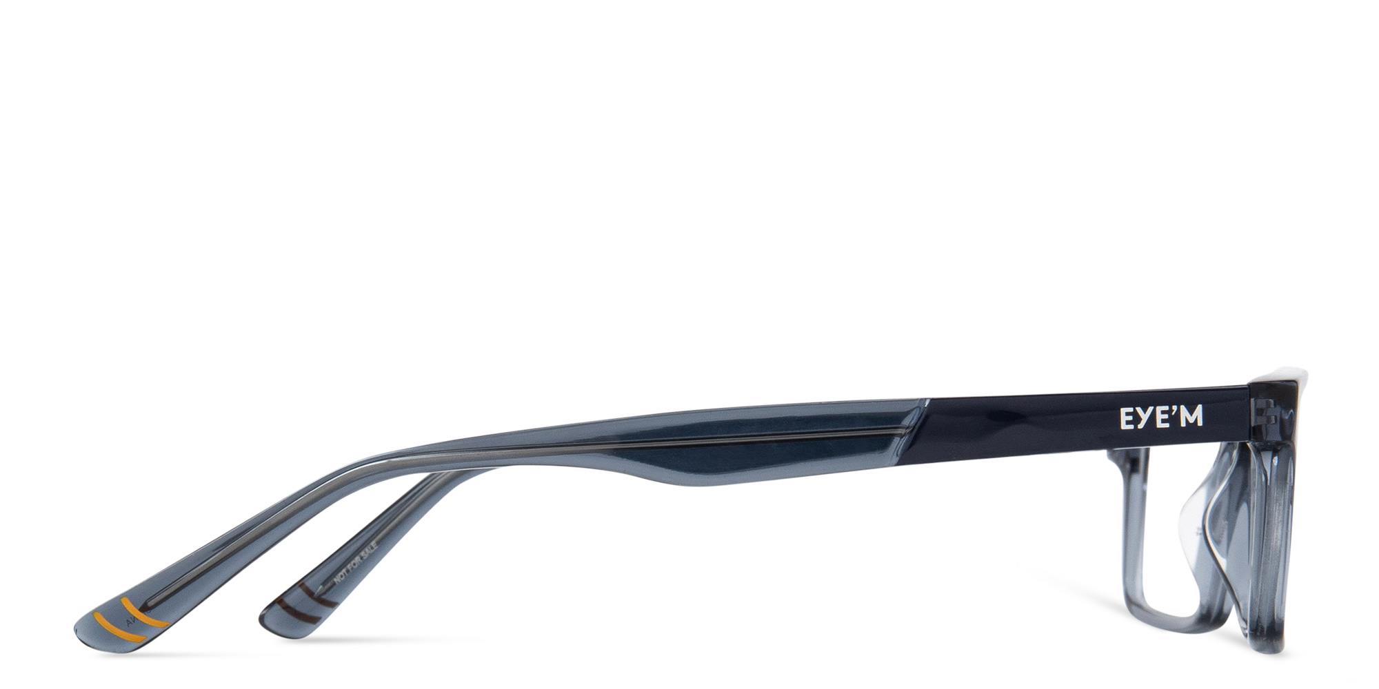 EYE'M Kids Rectangle Eyeglasses in Transparent Blue – Product Photo 3