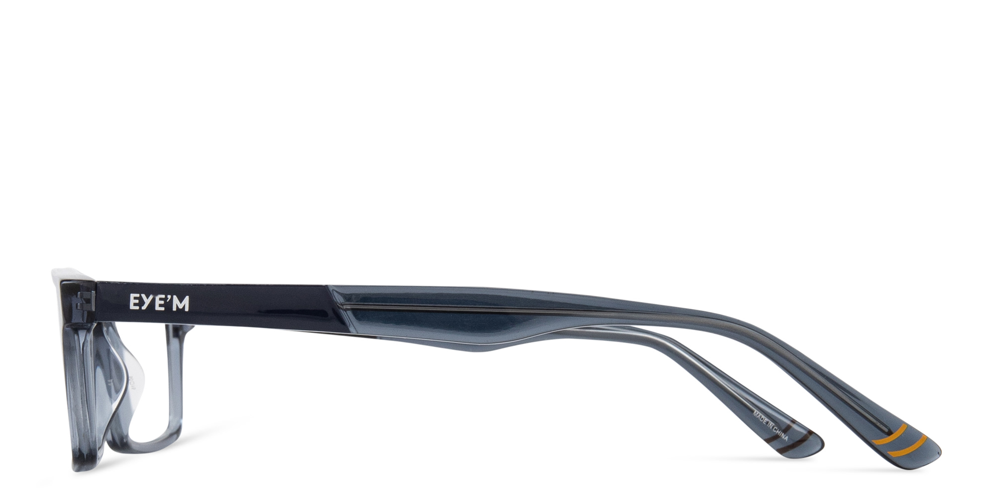 EYE'M Kids Rectangle Eyeglasses in Transparent Blue – Product Photo 4