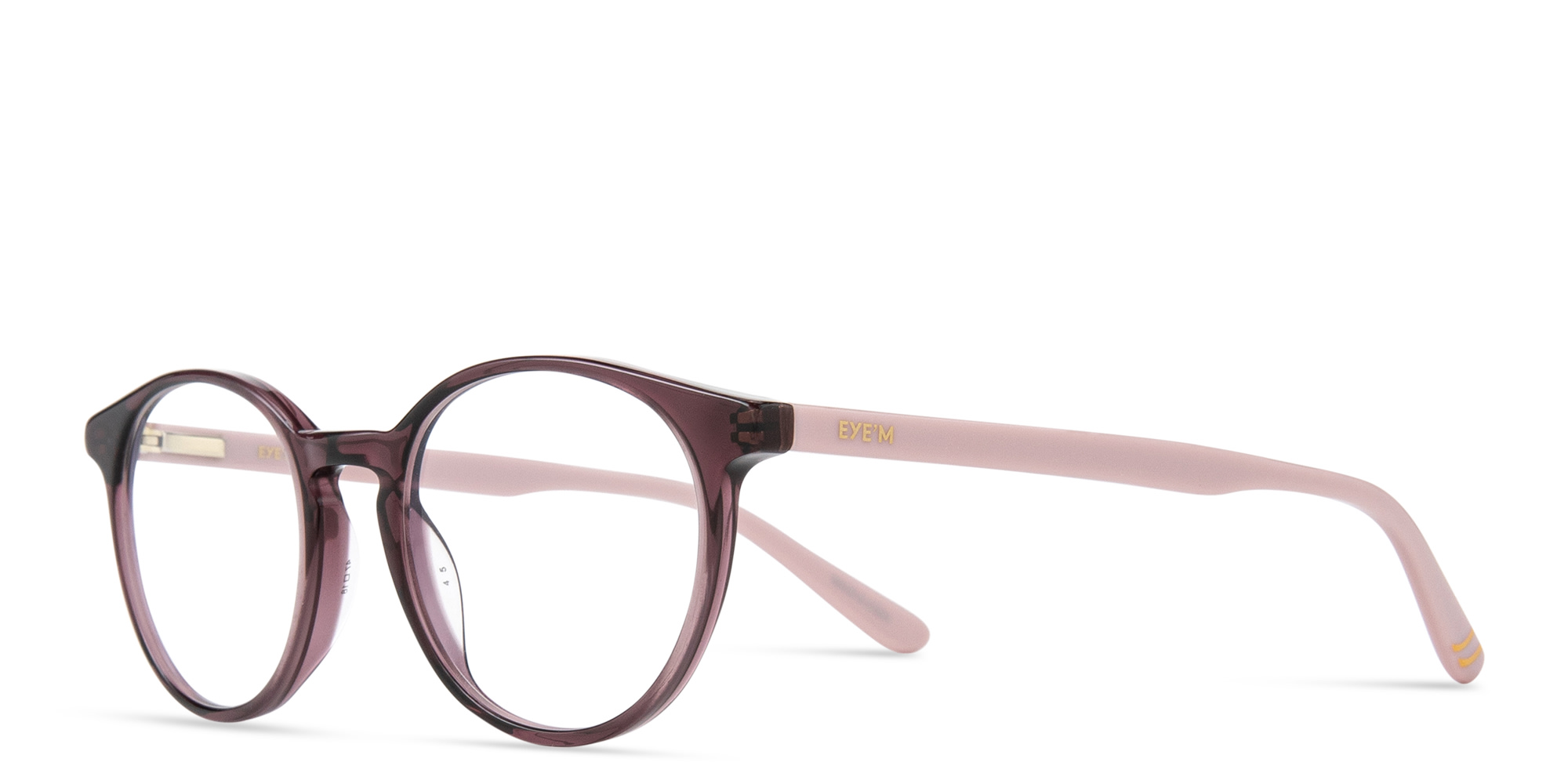 Shop EYE'M Kids Panthos Eyeglasses in Transparent Brown online.