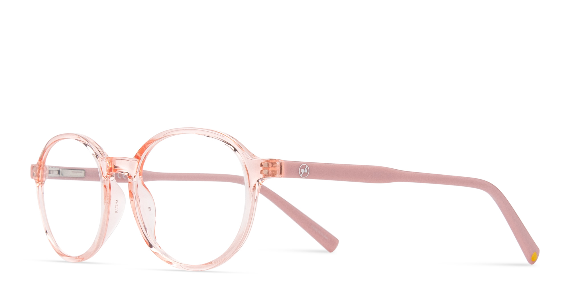 Shop EYE'M Kids Panthos Eyeglasses in Transparent Orange online.