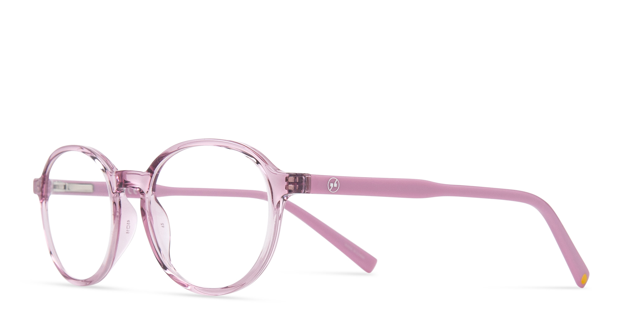 Shop EYE'M Kids Panthos Eyeglasses in Transparent Pink online.