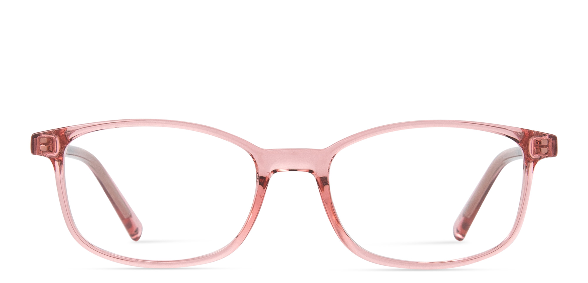 Shop EYE'M Kids Rectangle Eyeglasses in Transparent Peach online.