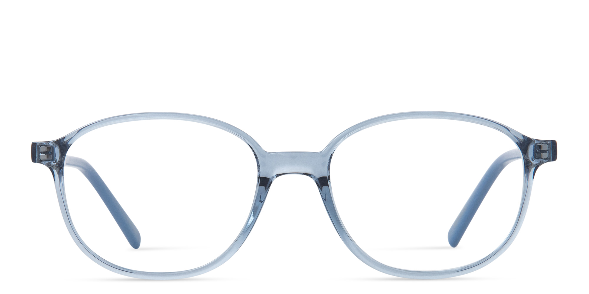 Shop EYE'M Kids Square Eyeglasses in Transparent Blue online.