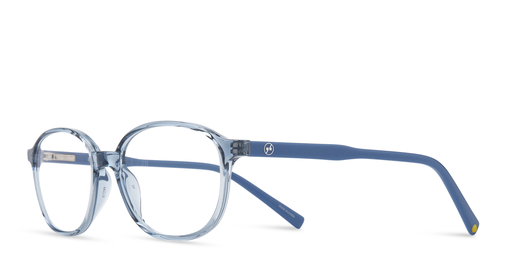 Shop EYE'M Kids Square Eyeglasses in Transparent Blue online.