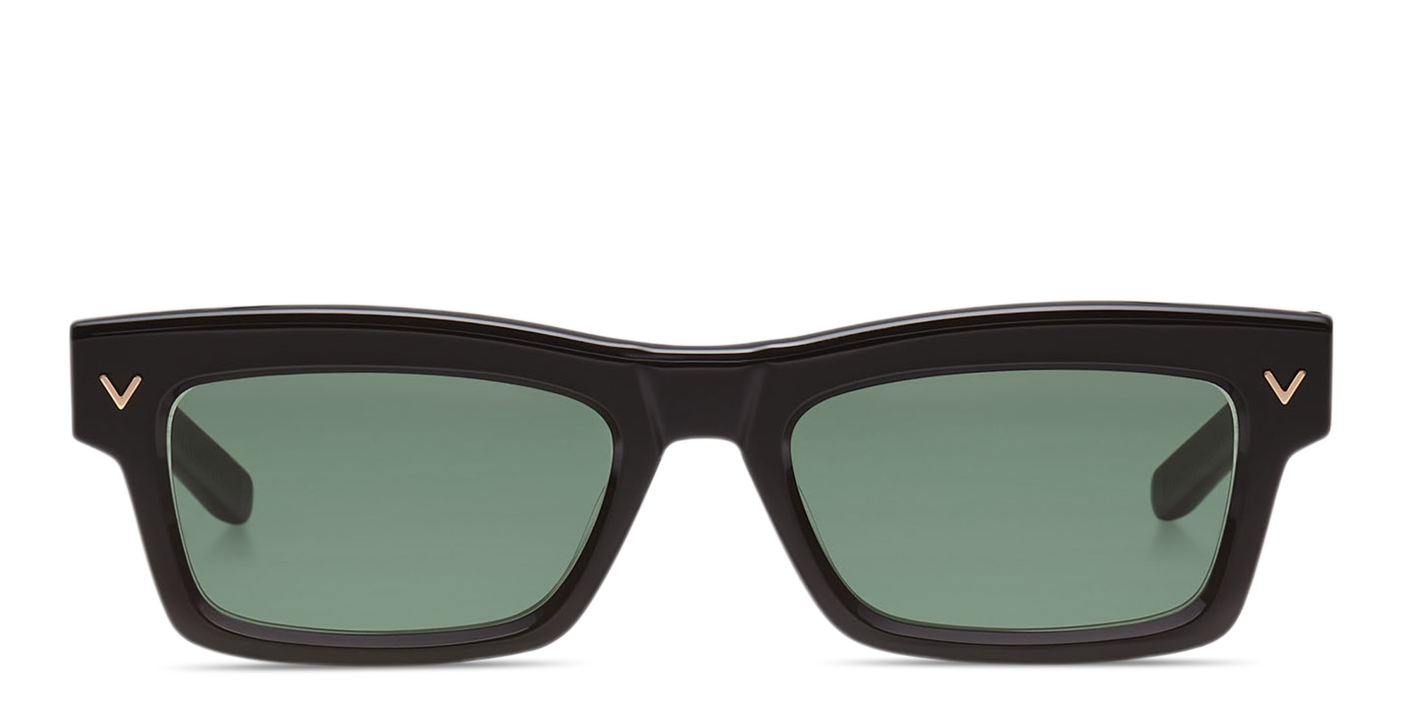 Shop VALENTINO V-Sharp Unisex Rectangle Sunglasses in Black online.