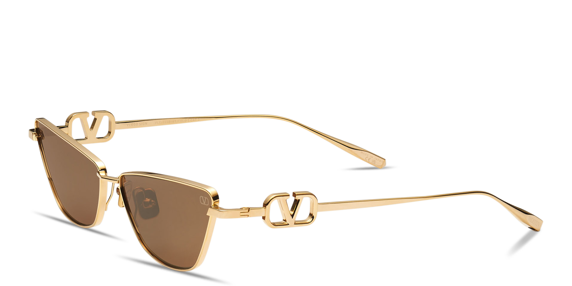 Shop VALENTINO VLogo Sign Cat-Eye Sunglasses in Gold online.