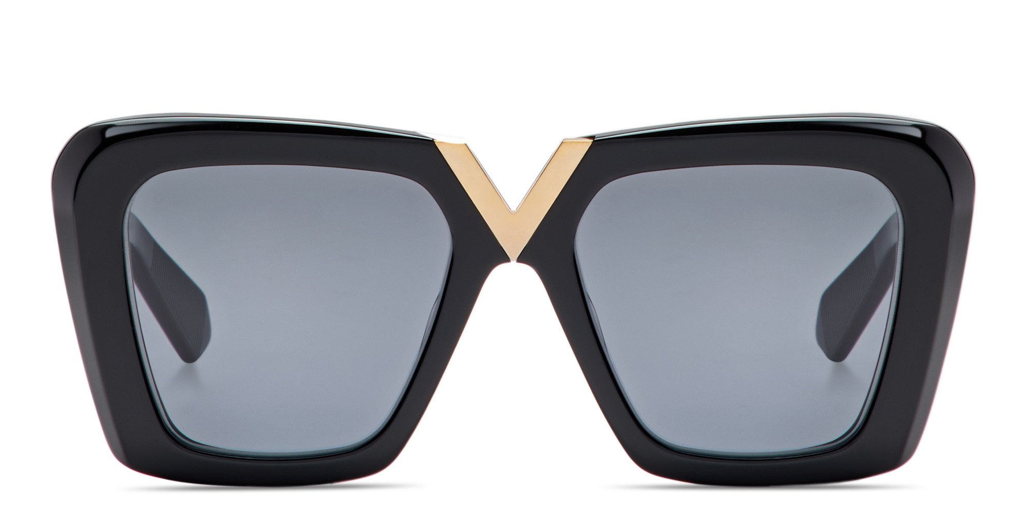 Shop VALENTINO V-Gold II Oversized Square Sunglasses in Black online.