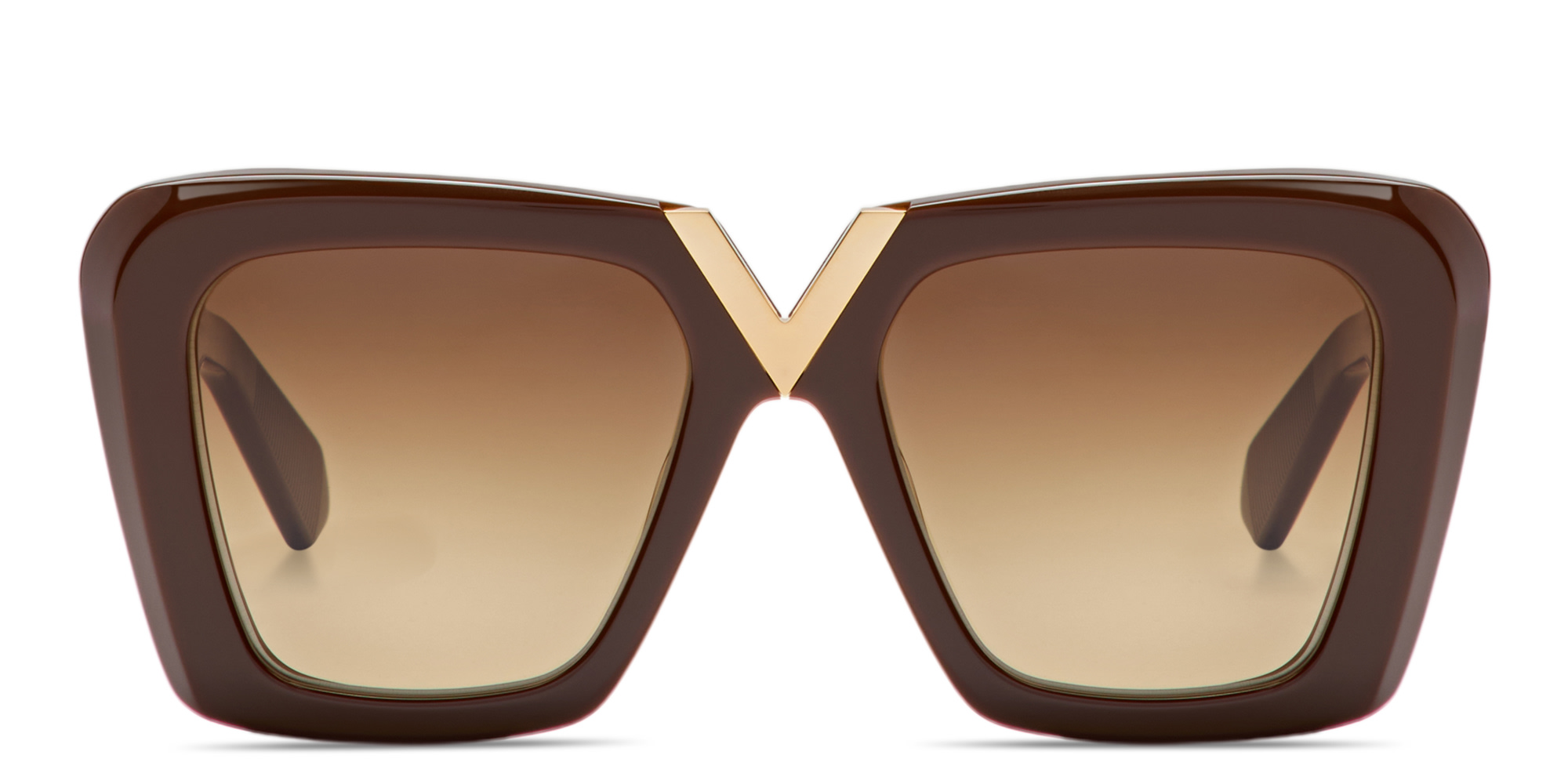 Shop VALENTINO V-Gold I Unisex Oversized Square Sunglasses in Tortoise online.