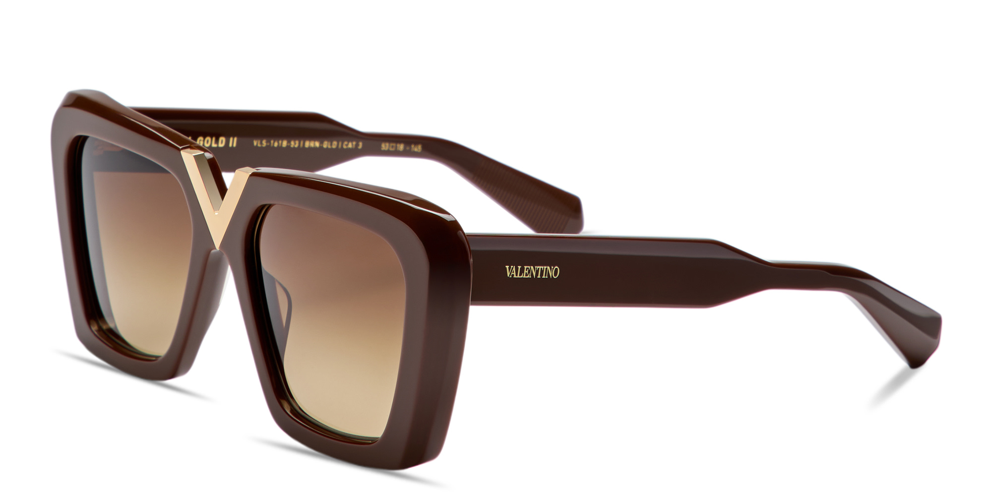 Shop VALENTINO V-Gold I Unisex Oversized Square Sunglasses in Tortoise online.
