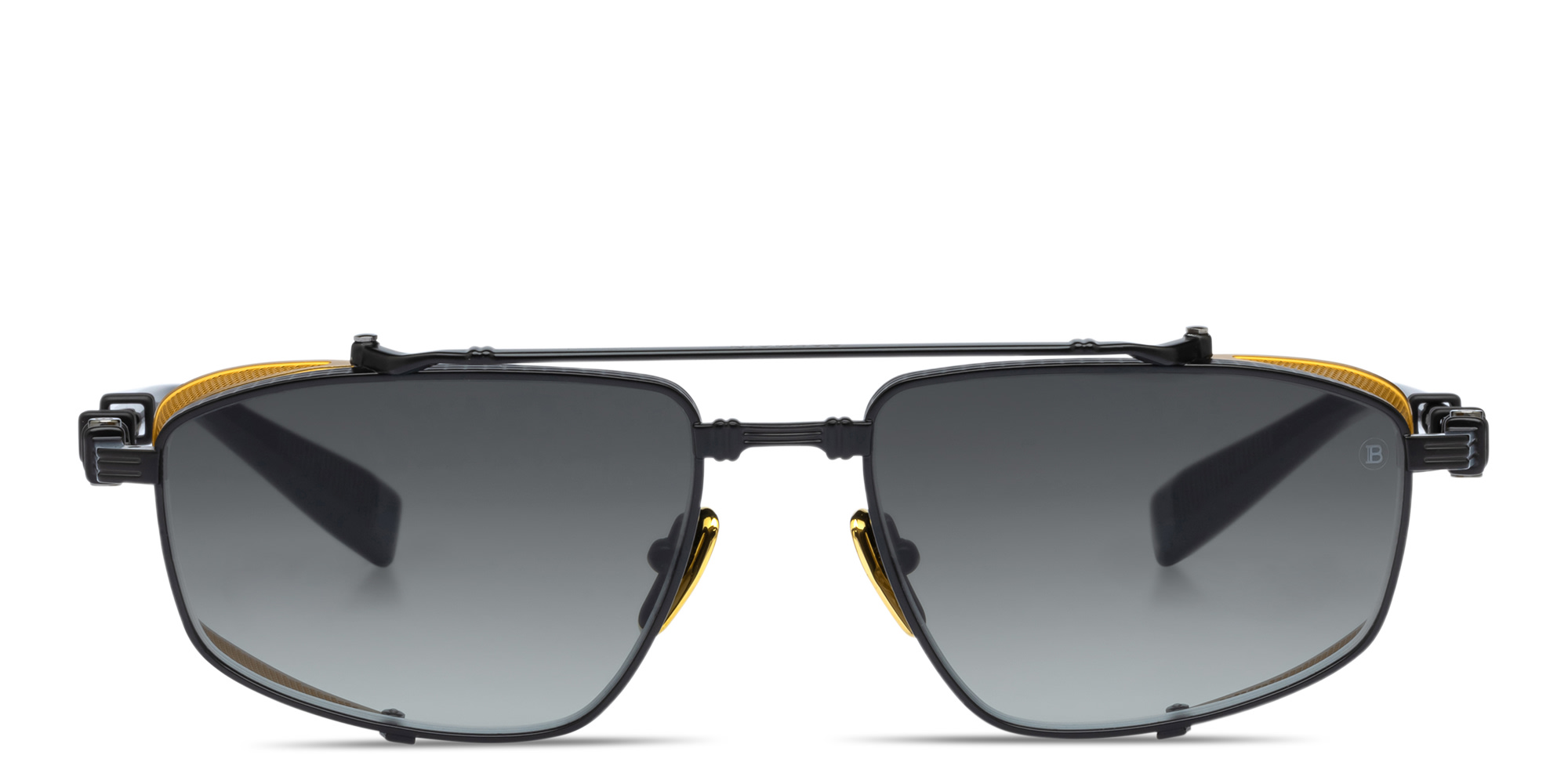 Shop BALMAIN Brigade-V Unisex Aviator Sunglasses in Black online.