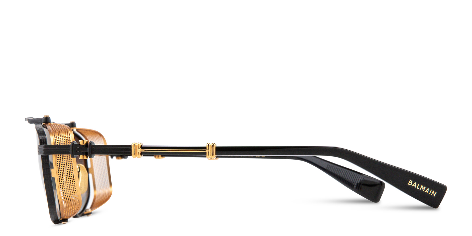 Shop BALMAIN Brigade-V Unisex Aviator Sunglasses in Black online.