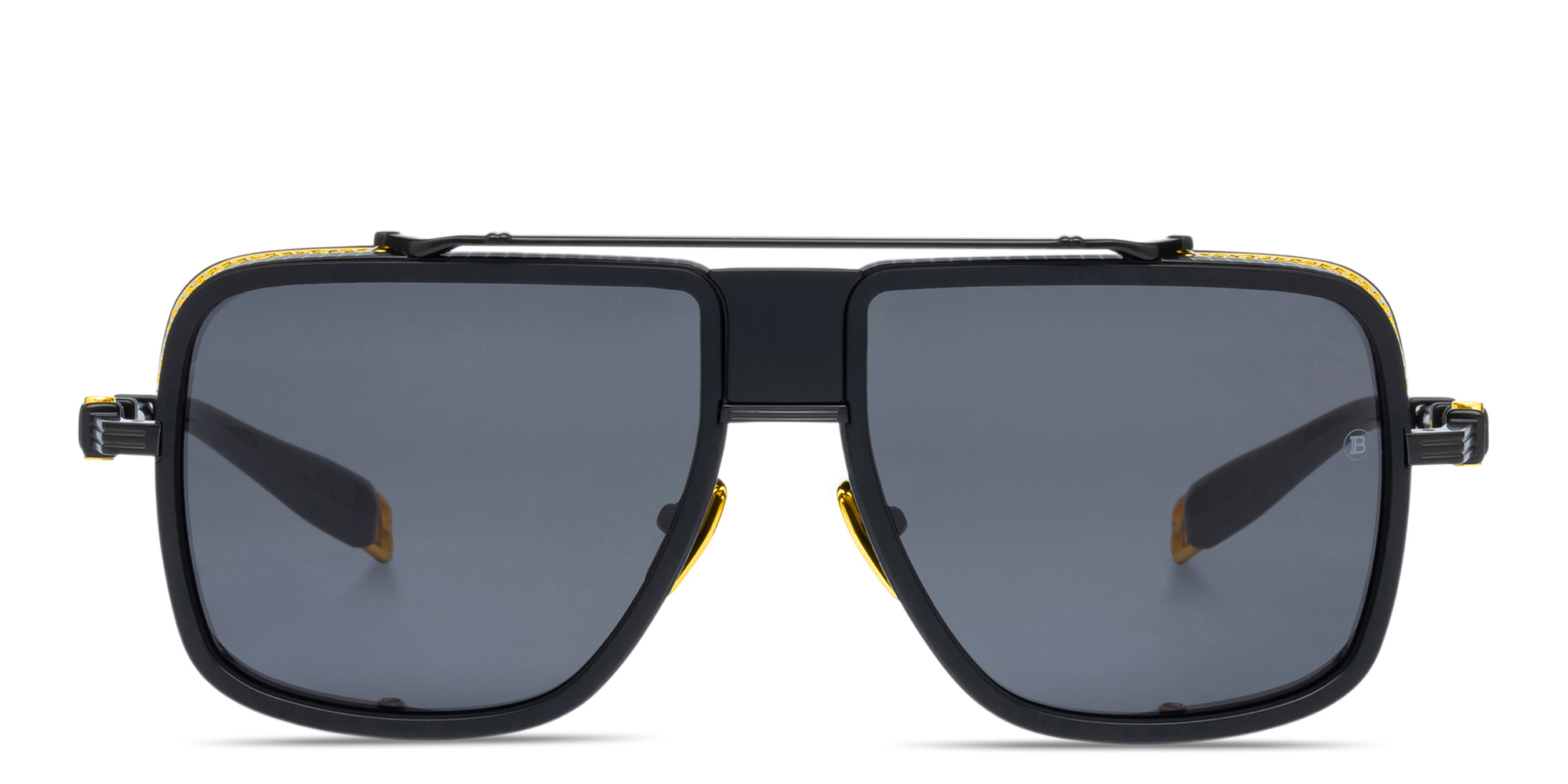 Shop BALMAIN O.R. Unisex Square Sunglasses in Black online.