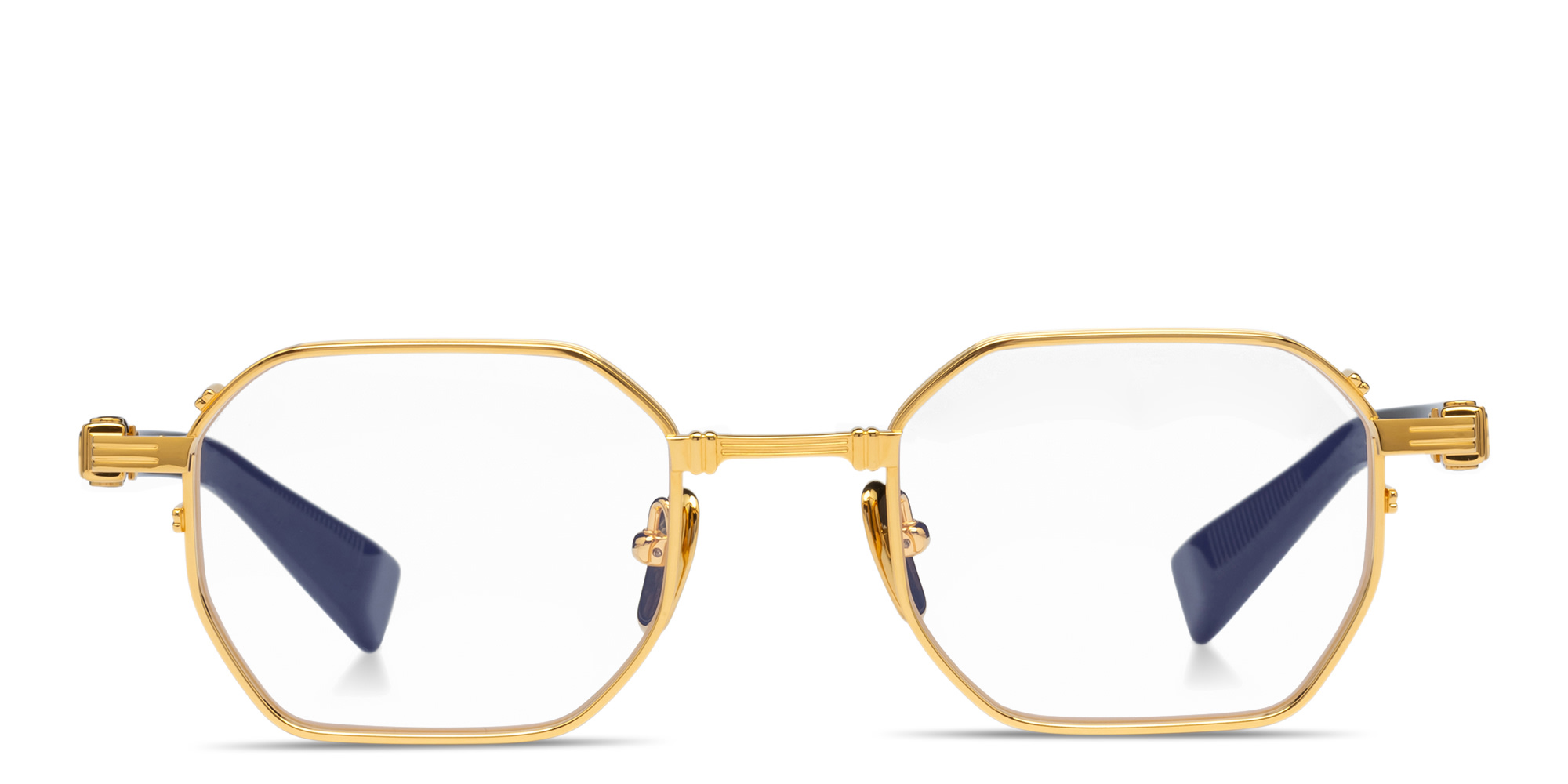 Shop BALMAIN Saint Jean-II Unisex Irregular Eyeglasses in Gold online.