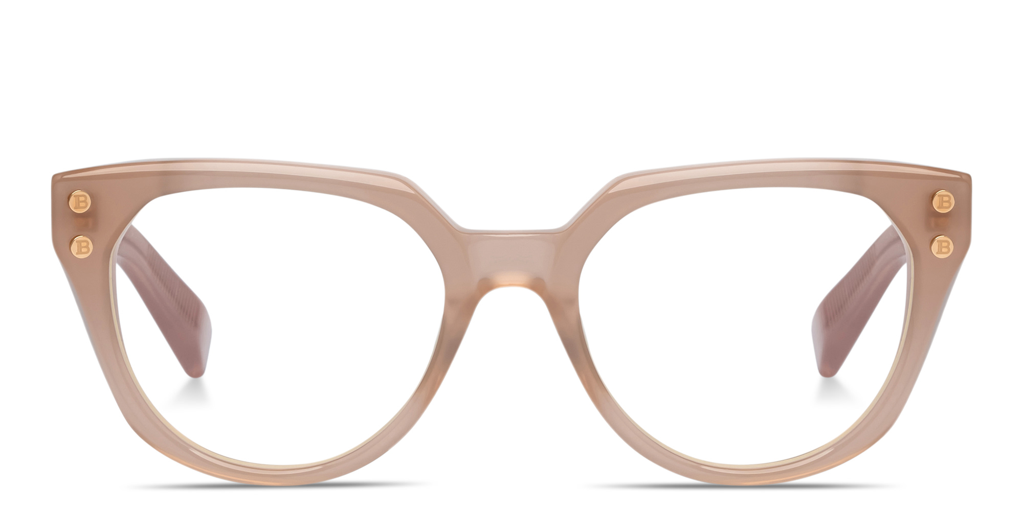 Shop BALMAIN Yvonne Square Eyeglasses in Nude online.