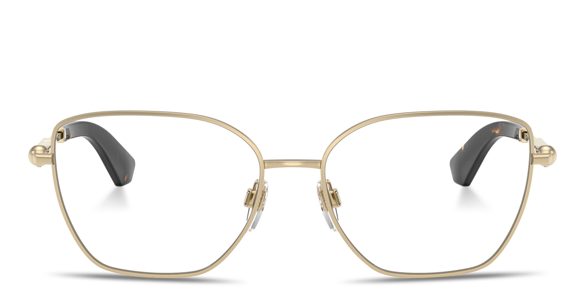 BURBERRY Logo-Engraved Cat-Eye Eyeglasses in Light Gold – Product Photo 1