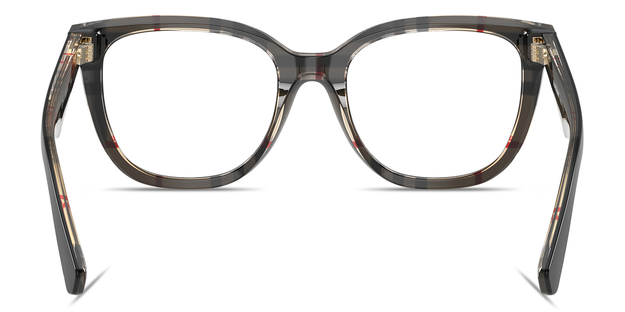 Shop BURBERRY The Essentials Square Eyeglasses in Top Black On Vintage Check online.