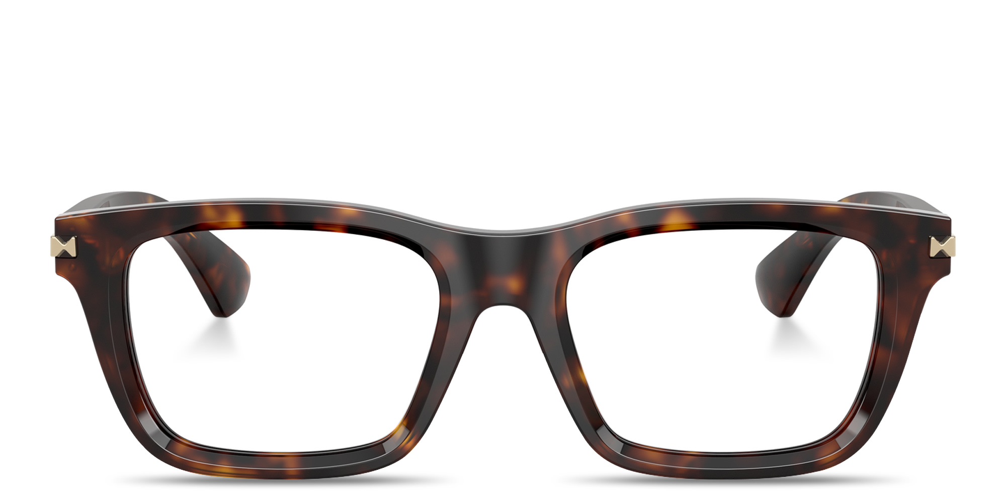 Shop BURBERRY Logo-Engraved Rectangle Eyeglasses in Dark Havana online.