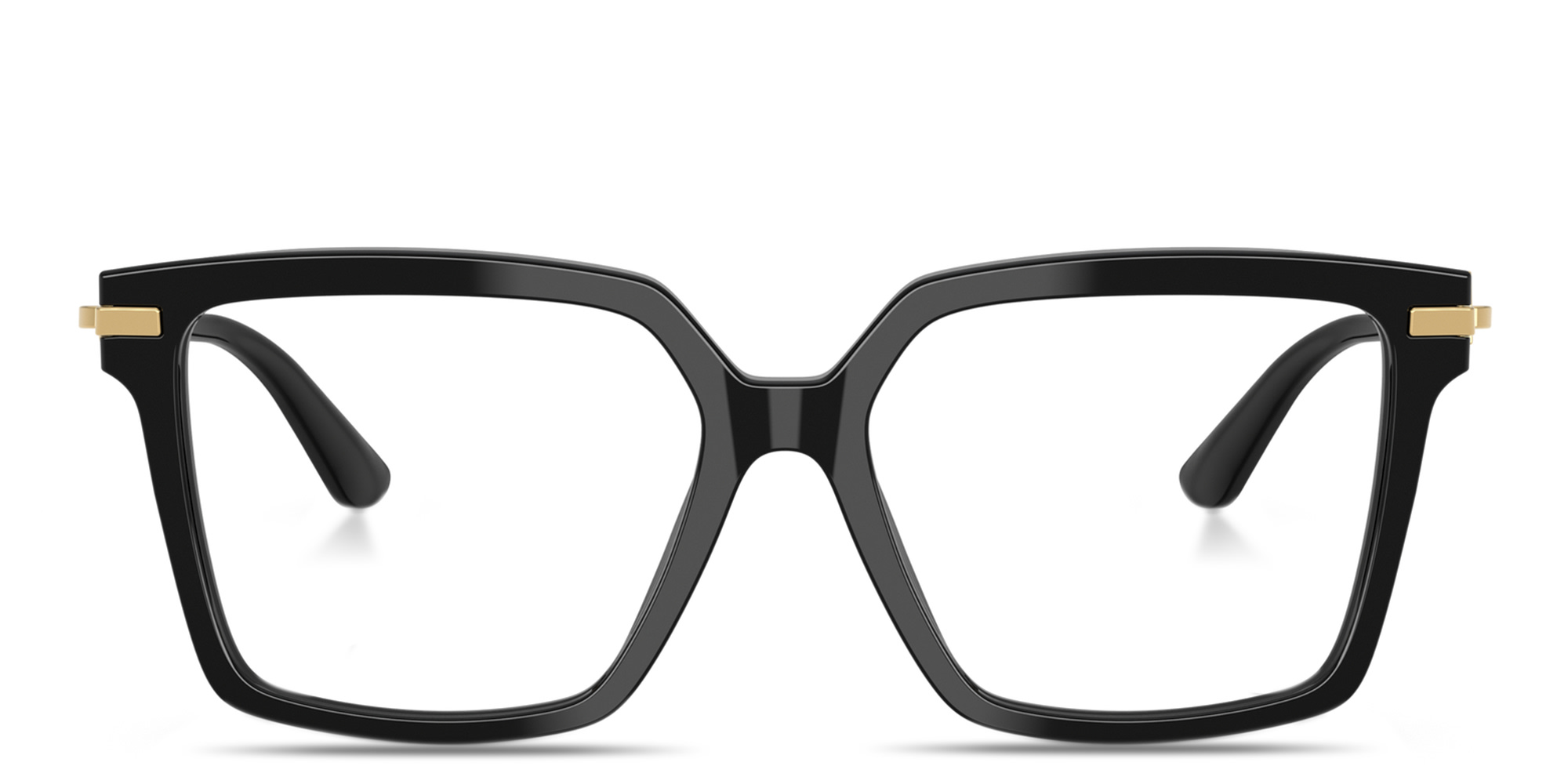 Shop Dolce & Gabbana DG Motif Square Eyeglasses in Black online.